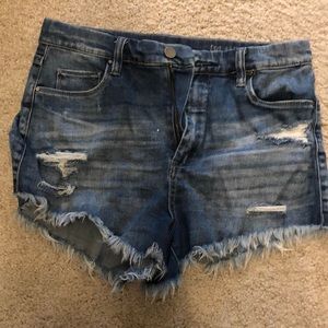 High waisted blank NYC jean shorts